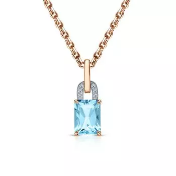 Золотая подвеска с бриллиантами природными и топазами природными