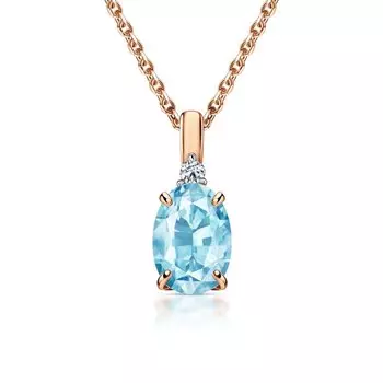 Золотая подвеска с бриллиантами природными и топазами природными