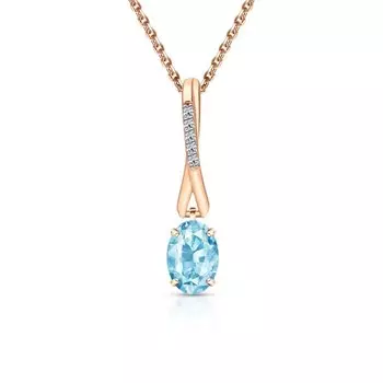 Золотая подвеска с бриллиантами природными и топазами природными