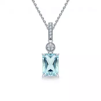 Золотая подвеска с бриллиантами природными и топазами природными