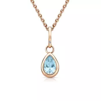 Золотая подвеска с бриллиантами природными и топазами природными