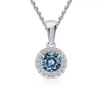 Золотая подвеска с бриллиантами природными и топазами природными