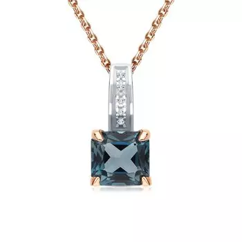 Золотая подвеска с бриллиантами природными и топазами природными