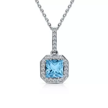 Золотая подвеска с бриллиантами природными и топазами природными