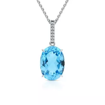 Золотая подвеска с бриллиантами природными и топазами природными