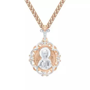 Золотая подвеска с бриллиантами "Святая Блаженная Матрона"