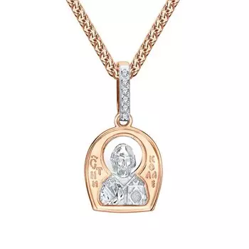 Золотая подвеска с бриллиантами "Святой Николай Чудотворец"