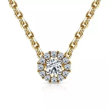 Золотая подвеска с бриллиантами выращенными