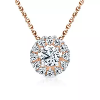 Золотая подвеска с бриллиантами выращенными