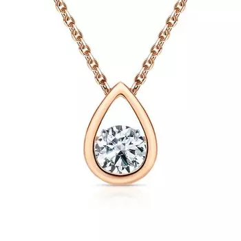 Золотая подвеска с бриллиантами выращенными