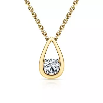 Золотая подвеска с бриллиантами выращенными