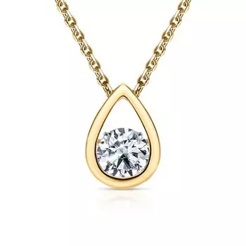 Золотая подвеска с бриллиантами выращенными