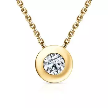 Золотая подвеска с бриллиантами выращенными