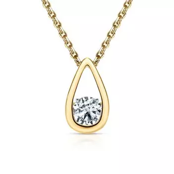 Золотая подвеска с бриллиантами выращенными