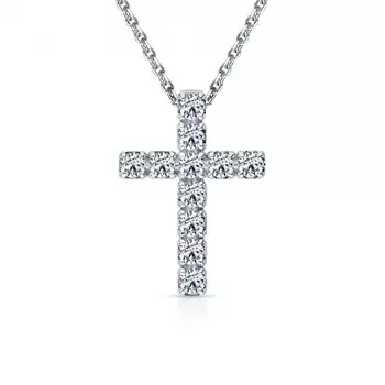 Золотая подвеска с бриллиантами выращенными