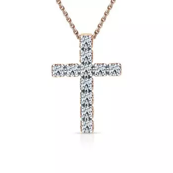 Золотая подвеска с бриллиантами выращенными