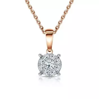 Золотая подвеска с бриллиантами выращенными