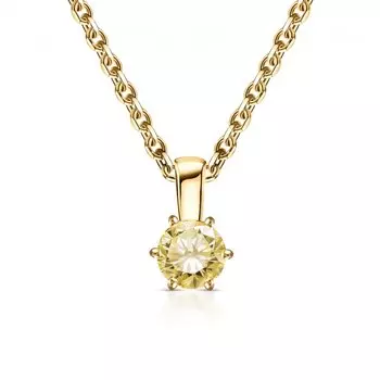 Золотая подвеска с бриллиантами жёлтыми природными