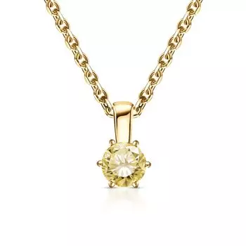 Золотая подвеска с бриллиантами жёлтыми природными