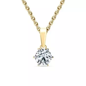 Золотая подвеска с бриллиантом выращенным