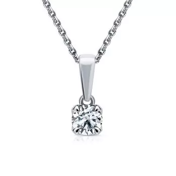 Золотая подвеска с бриллиантом выращенным