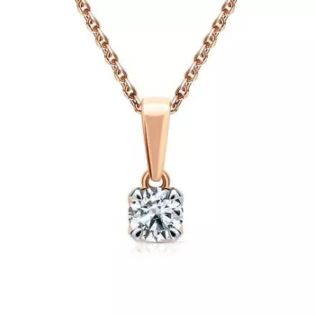 Золотая подвеска с бриллиантом выращенным