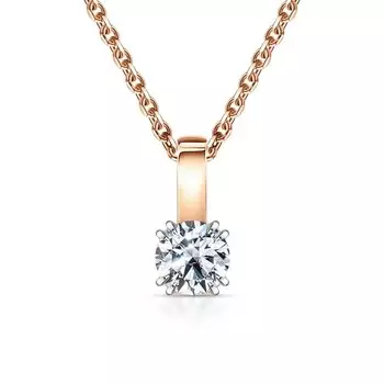 Золотая подвеска с бриллиантом выращенным