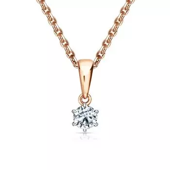 Золотая подвеска с бриллиантом выращенным