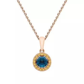 Золотая подвеска с цитринами природными и топазами природными