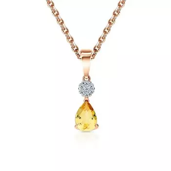 Золотая подвеска с цитрином и бриллиантами