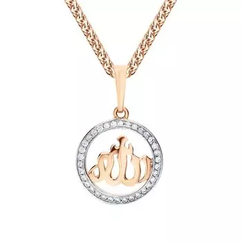 Золотая подвеска с фианитами