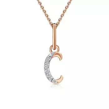 Золотая подвеска с фианитами