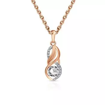 Золотая подвеска с фианитами