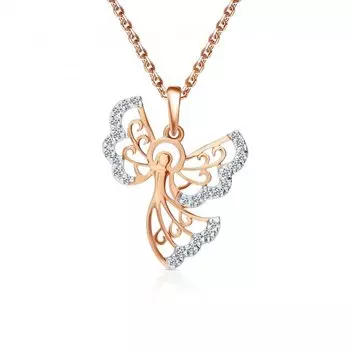 Золотая подвеска с фианитами