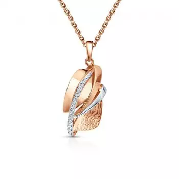 Золотая подвеска с фианитами