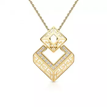 Золотая подвеска с фианитами