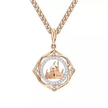 Золотая подвеска с фианитами