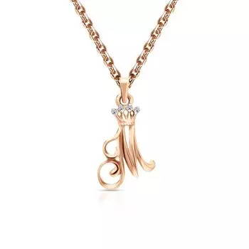 Золотая подвеска с фианитами