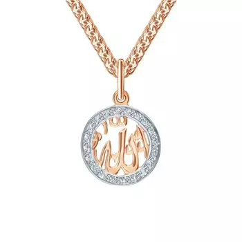 Золотая подвеска с фианитами