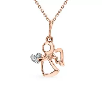 Золотая подвеска с фианитами