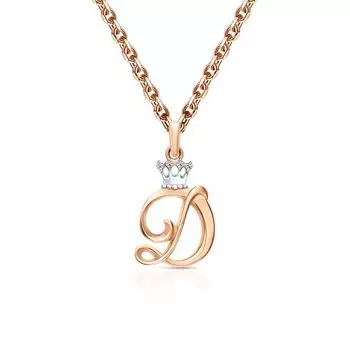 Золотая подвеска с фианитами