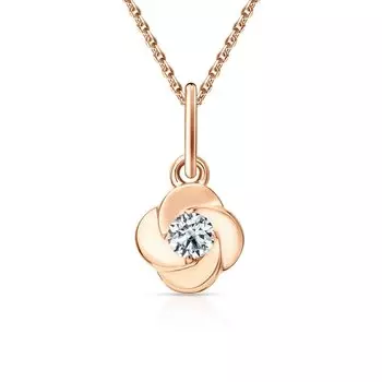 Золотая подвеска с фианитами