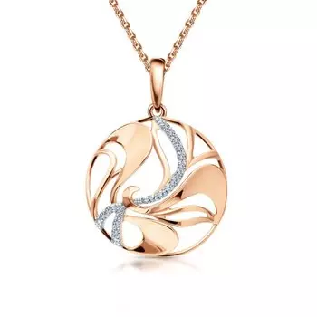 Золотая подвеска с фианитами