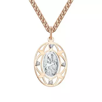 Золотая подвеска с фианитами