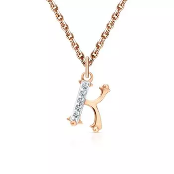 Золотая подвеска с фианитами