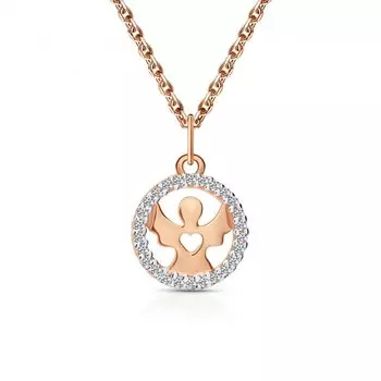 Золотая подвеска с фианитами