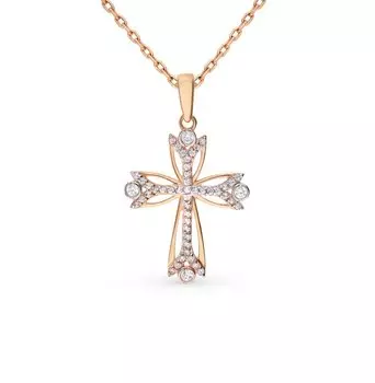 Золотая подвеска с фианитами