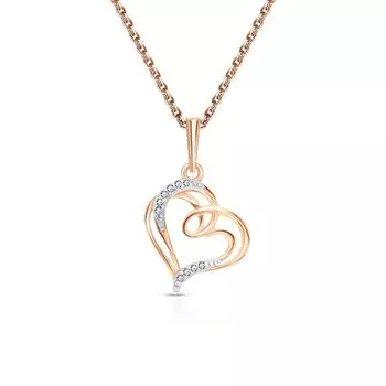 Золотая подвеска с фианитами