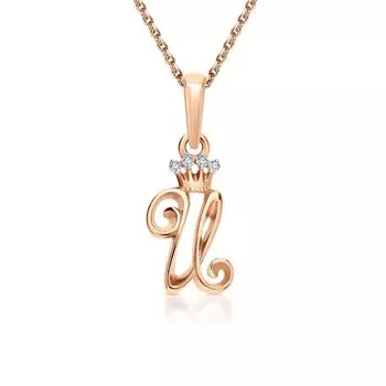 Золотая подвеска с фианитами