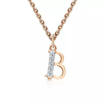 Золотая подвеска с фианитами